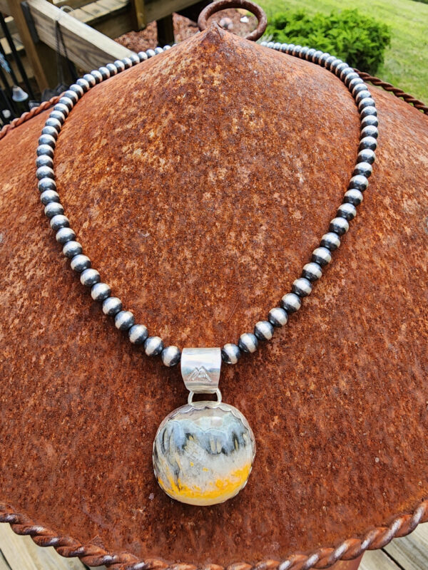 Bumblebee Jasper Handmade Pendant and Oxybeads
