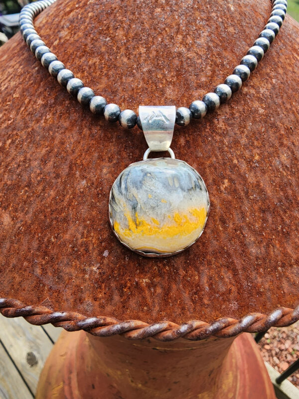 Bumblebee Jasper Handmade Pendant and Oxybeads