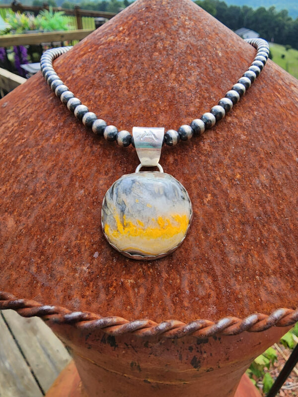 Bumblebee Jasper Handmade Pendant and Oxybeads