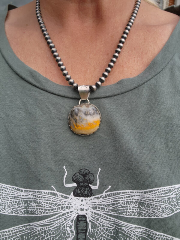 Bumblebee Jasper Handmade Pendant and Oxybeads
