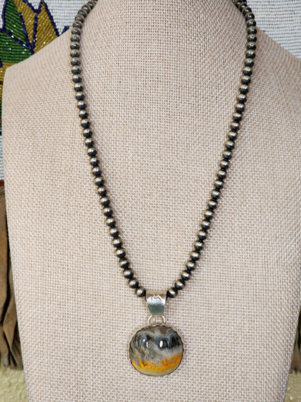 Bumblebee Jasper Handmade Pendant and Oxybeads