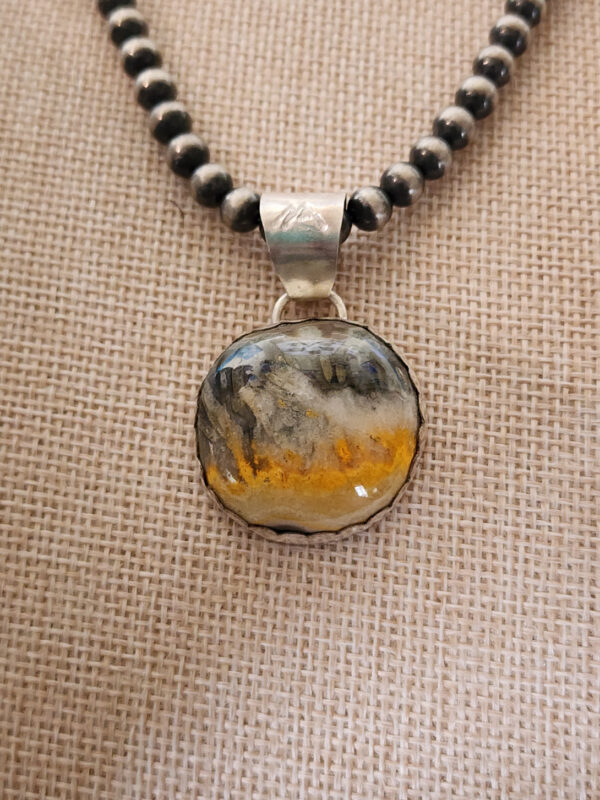 Bumblebee Jasper Handmade Pendant and Oxybeads