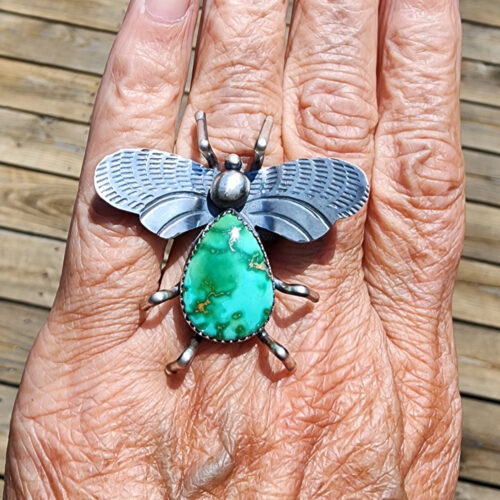 Tawney Willie Sonoran Gold Bug Ring, adjustable