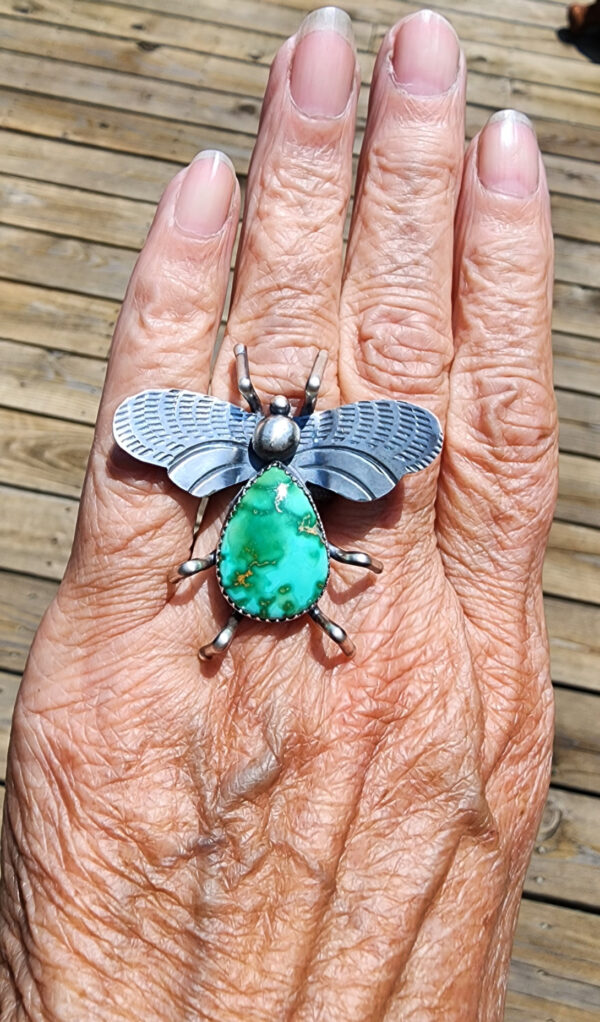 Tawney Willie Sonoran Gold Bug Ring, adjustable