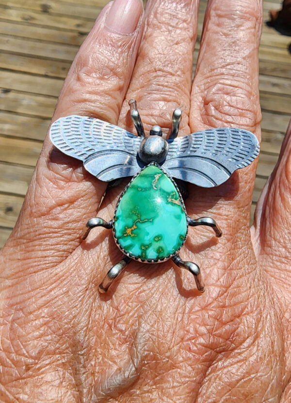 Tawney Willie Sonoran Gold Bug Ring, adjustable