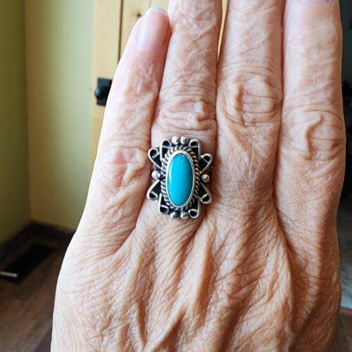 Paulina Armstrong Kingman Turquoise Ring, size 6.5