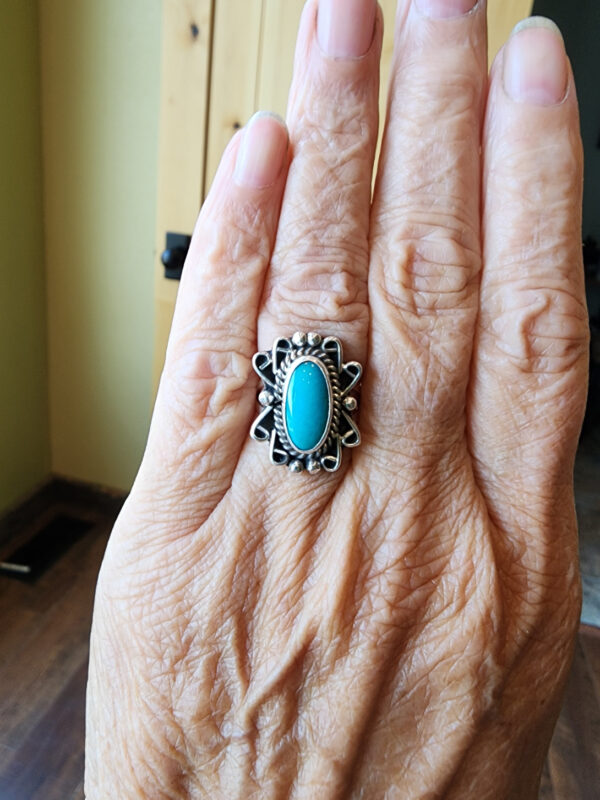 Paulina Armstrong Kingman Turquoise Ring, size 6.5