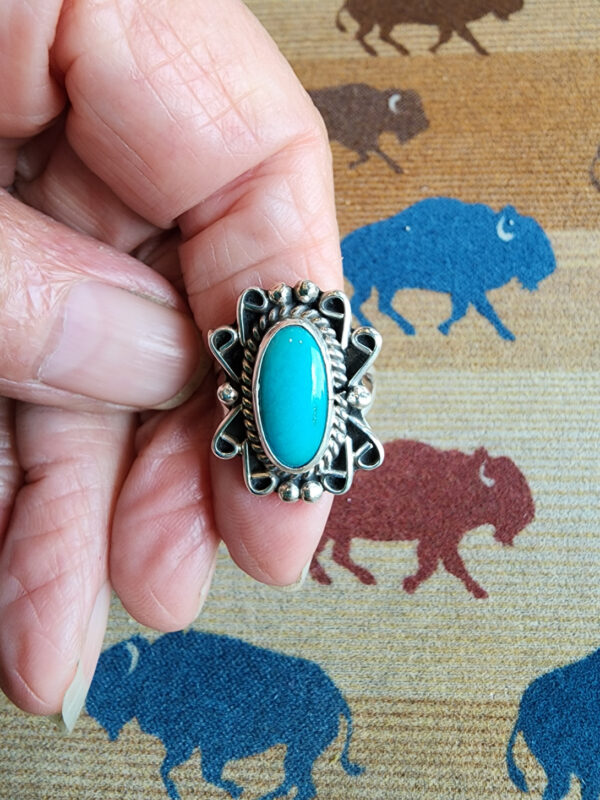 Paulina Armstrong Kingman Turquoise Ring, size 6.5