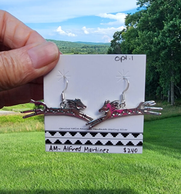 Alfred Martinez Spirit Horse Earrings, sterling silver