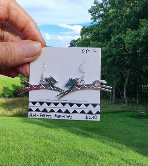 Alfred Martinez Spirit Horse Earrings, sterling silver Opt. 2