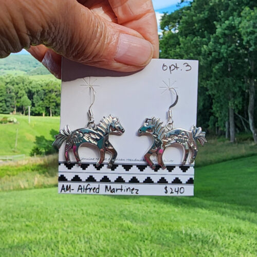 Alfred Martinez Spirit Horse Earrings, sterling silver Opt. 3
