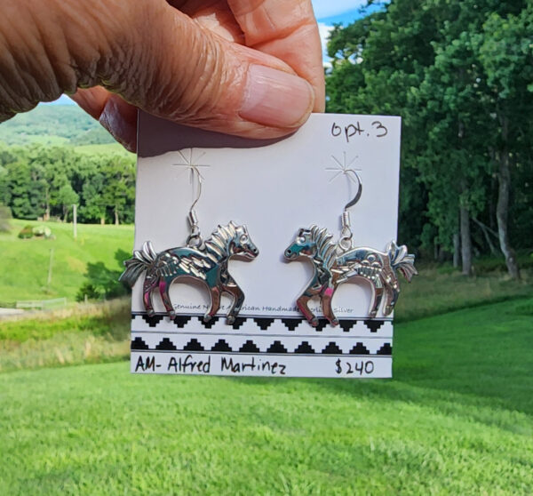 Alfred Martinez Spirit Horse Earrings, sterling silver Opt. 3