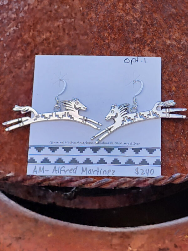 Alfred Martinez Spirit Horse Earrings, sterling silver