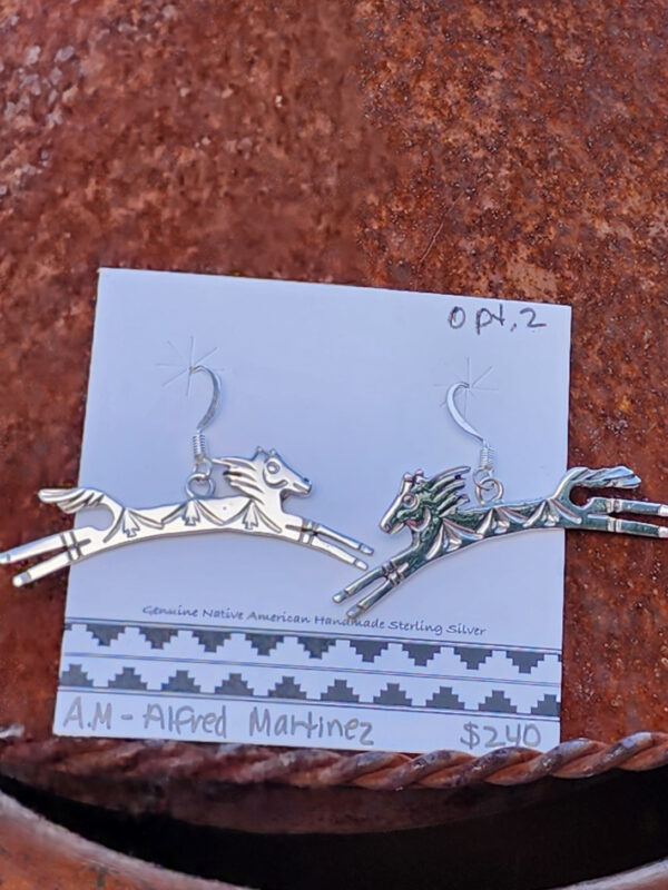 Alfred Martinez Spirit Horse Earrings, sterling silver Opt. 2