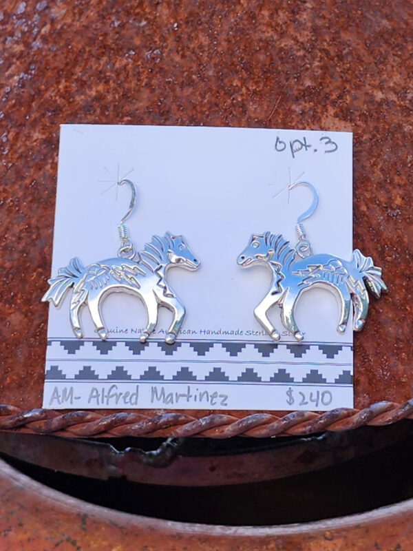 Alfred Martinez Spirit Horse Earrings, sterling silver Opt. 3