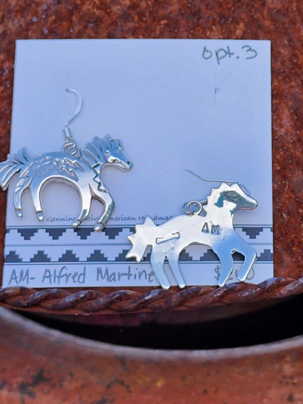 Alfred Martinez Spirit Horse Earrings, sterling silver Opt. 3