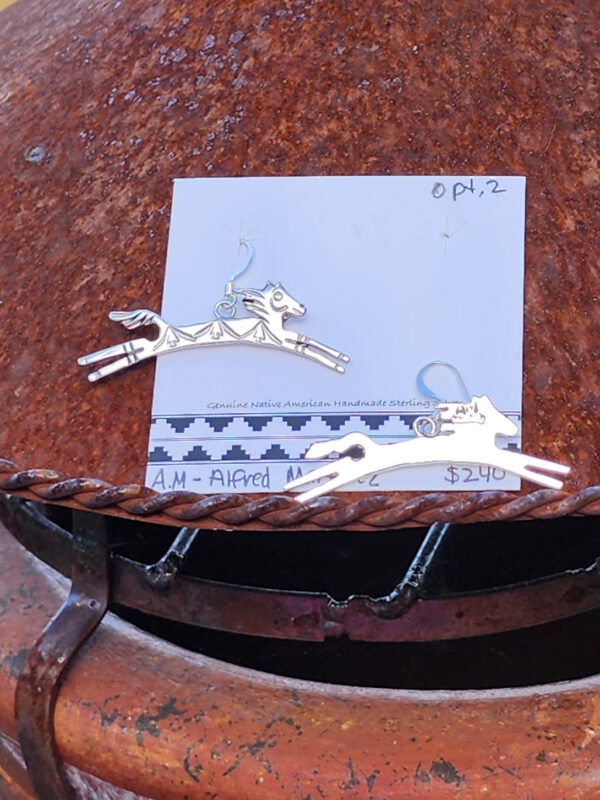 Alfred Martinez Spirit Horse Earrings, sterling silver Opt. 2