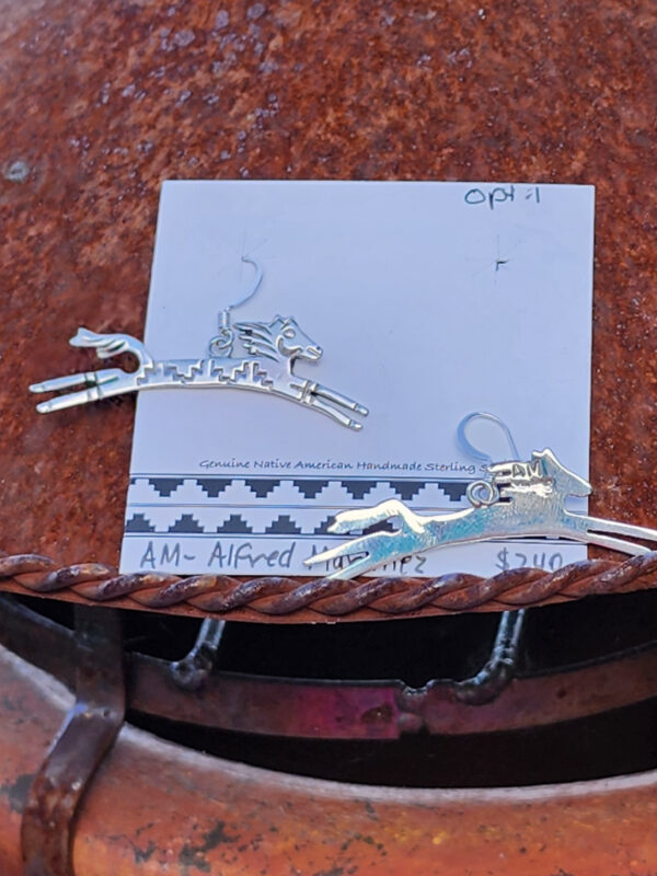 Alfred Martinez Spirit Horse Earrings, sterling silver
