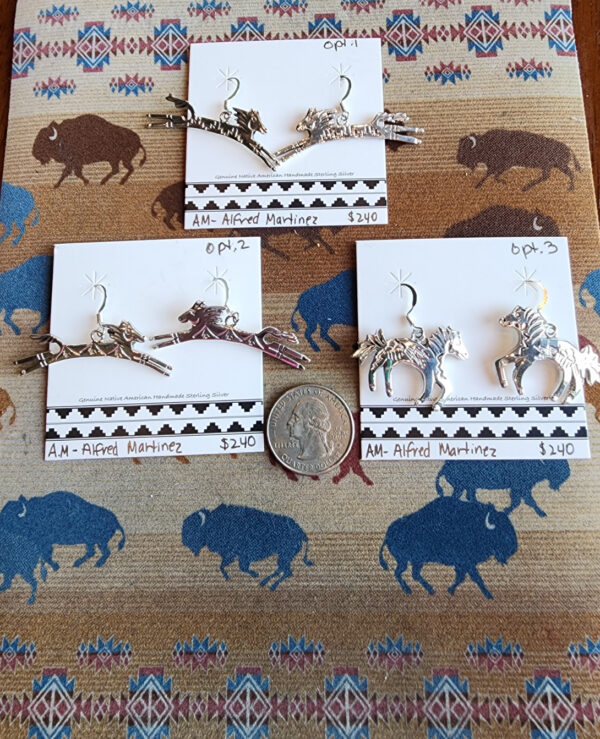 Alfred Martinez Spirit Horse Earrings, sterling silver Opt. 3