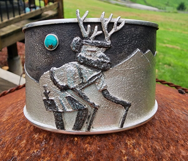 Kelsey Jimmie Tufa Cast Deer Kachina Cuff