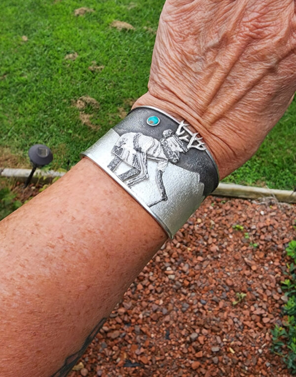 Kelsey Jimmie Tufa Cast Deer Kachina Cuff