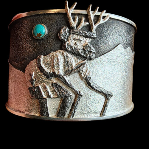 Kelsey Jimmie Tufa Cast Deer Kachina Cuff