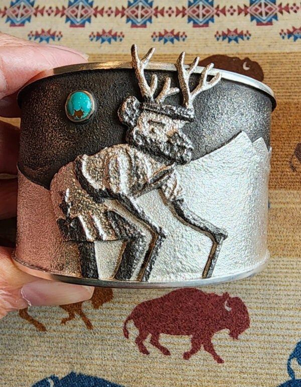 Kelsey Jimmie Tufa Cast Deer Kachina Cuff