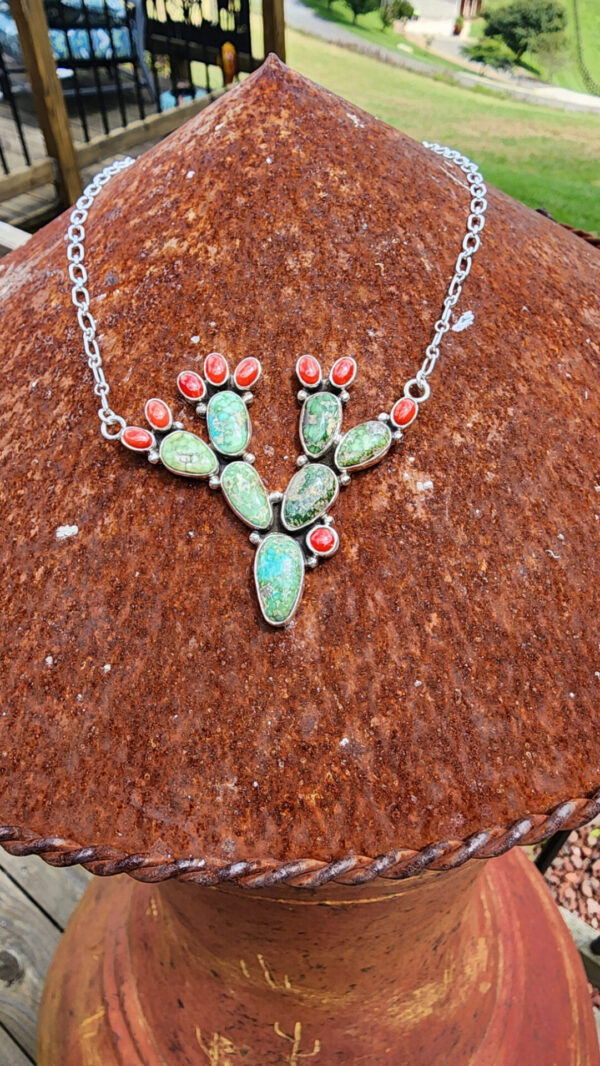 Lee Brown Sonoran Cactus with Coral Flowers