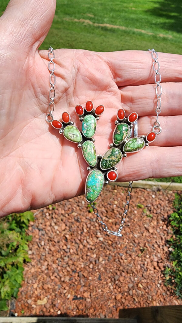 Lee Brown Sonoran Cactus with Coral Flowers