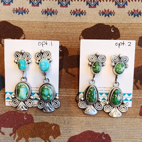 Sonoran Gold Post Dangle Earrings, marked Draper