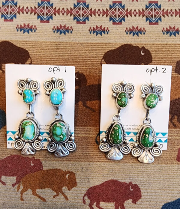 Sonoran Gold Post Dangle Earrings, marked Draper