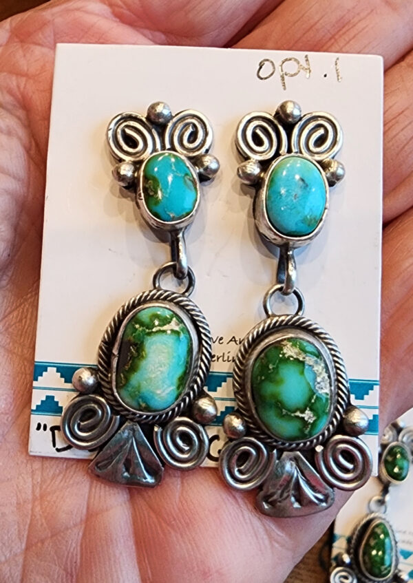 Sonoran Gold Post Dangle Earrings, marked Draper