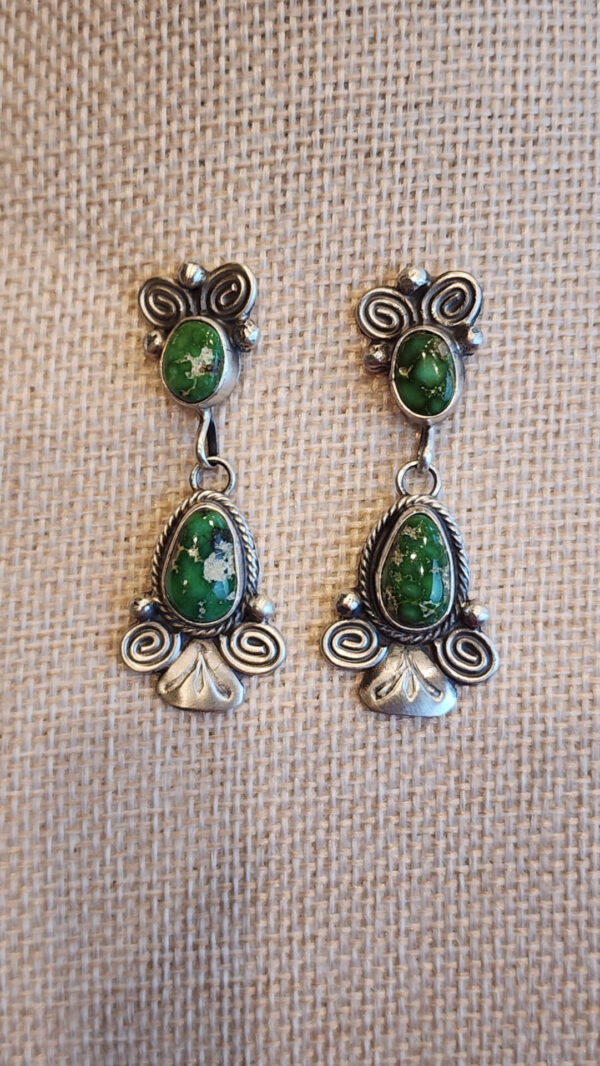 Sonoran Gold Post Dangle Earrings, marked Draper