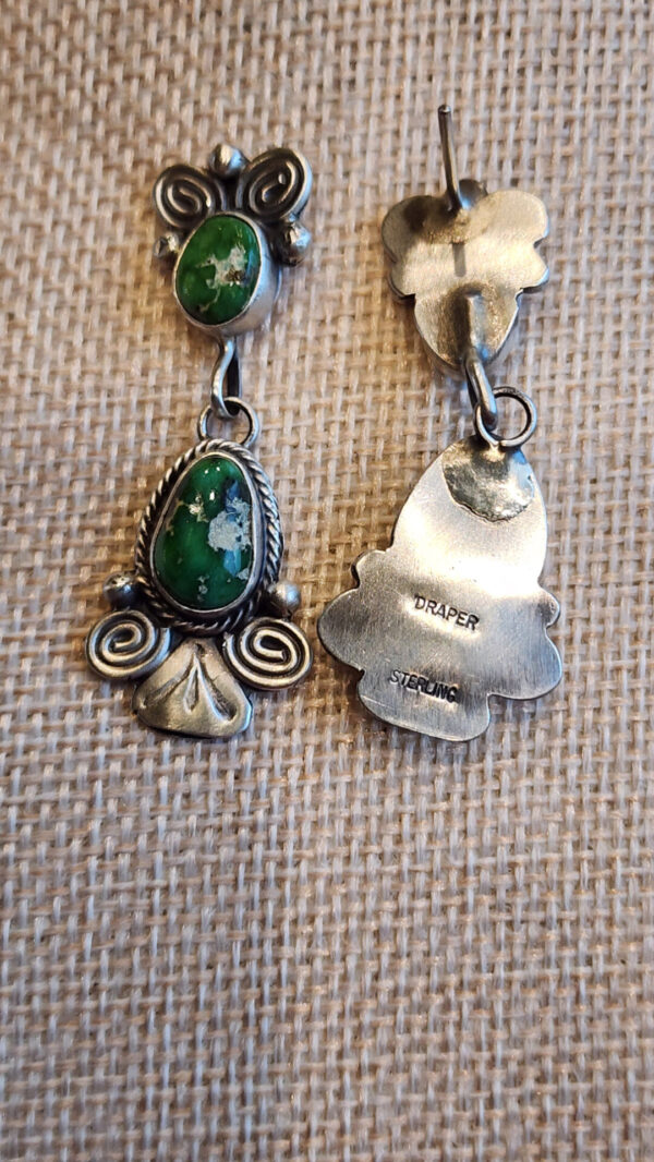 Sonoran Gold Post Dangle Earrings, marked Draper