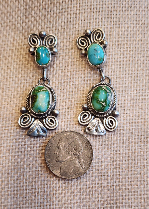 Sonoran Gold Post Dangle Earrings, marked Draper