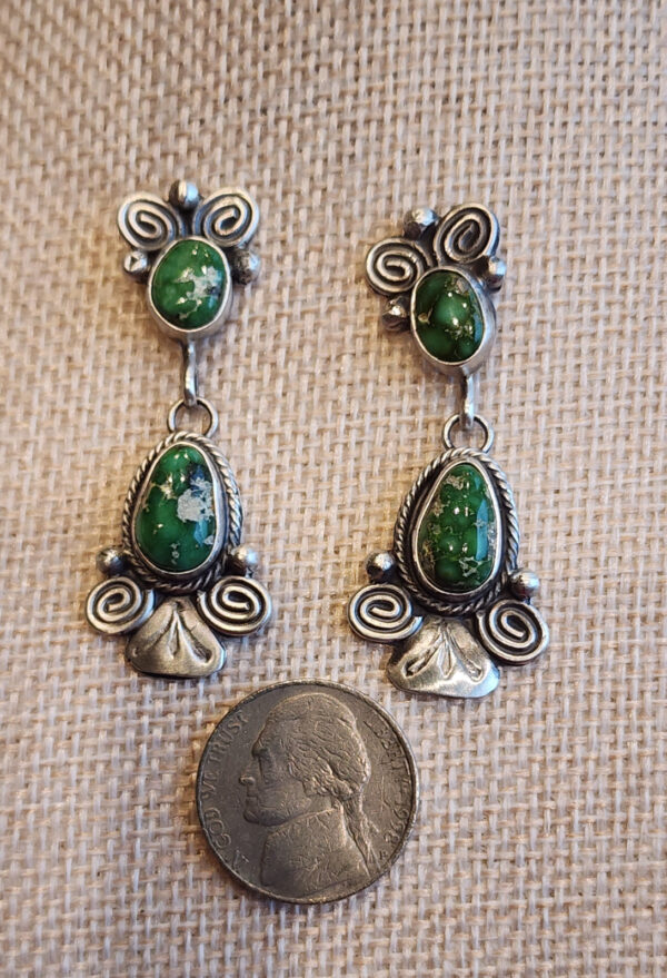 Sonoran Gold Post Dangle Earrings, marked Draper
