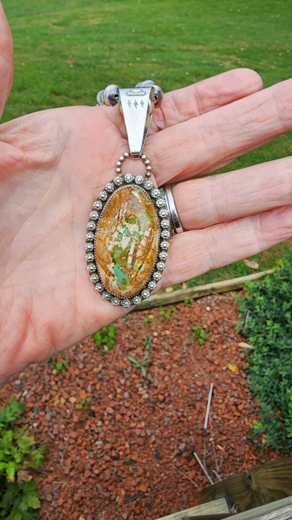 Royston Turquoise Pendant on Handmade Navajo Pearls