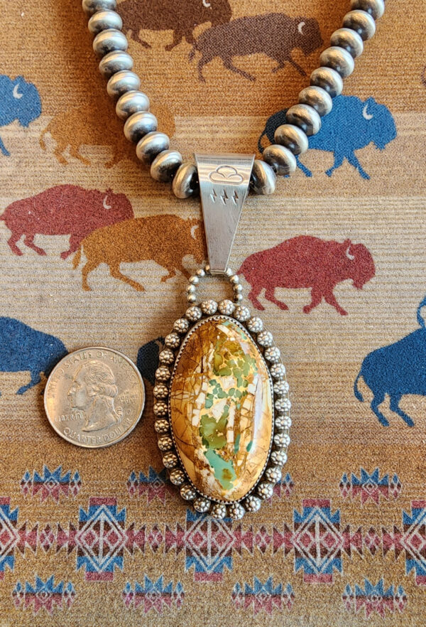 Royston Turquoise Pendant on Handmade Navajo Pearls