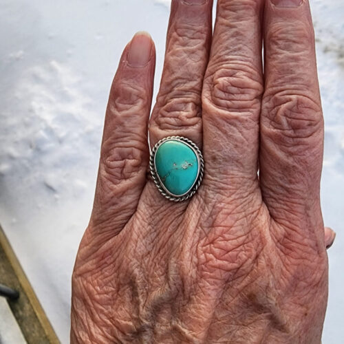 Justine Tso Everyday Royston Turquoise Ring, size 8
