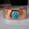 20260131_161638 Copper Cuff with Turquoise set in Sterling Silver