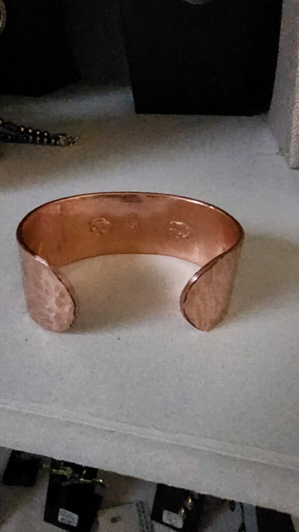 20260131_161648 Copper Cuff with Turquoise set in Sterling Silver