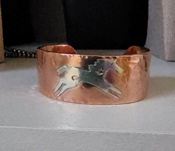 20260131_161753 Copper Cuff with Sterling Silver Horse