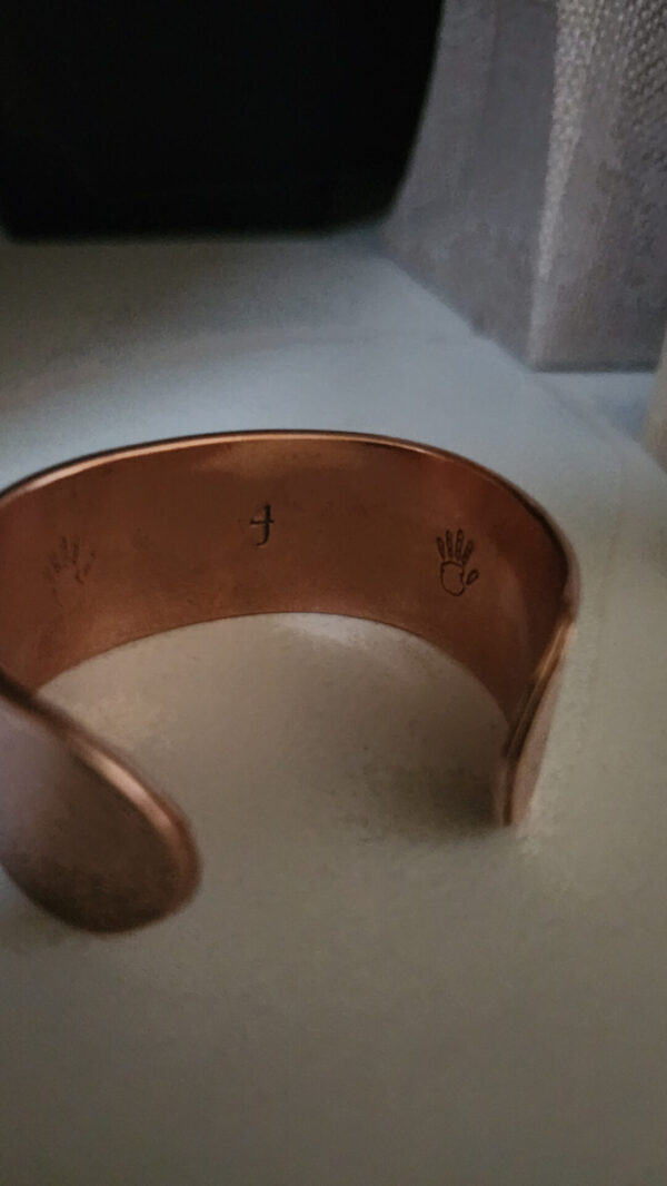 20260131_161849 Copper Cuff with Sterling Silver Hummingbird