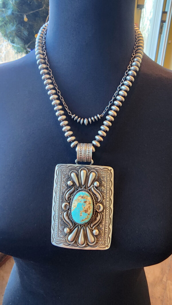 20260205_161921 Alex Sanchez Shield Pendant with Royston Turquoise