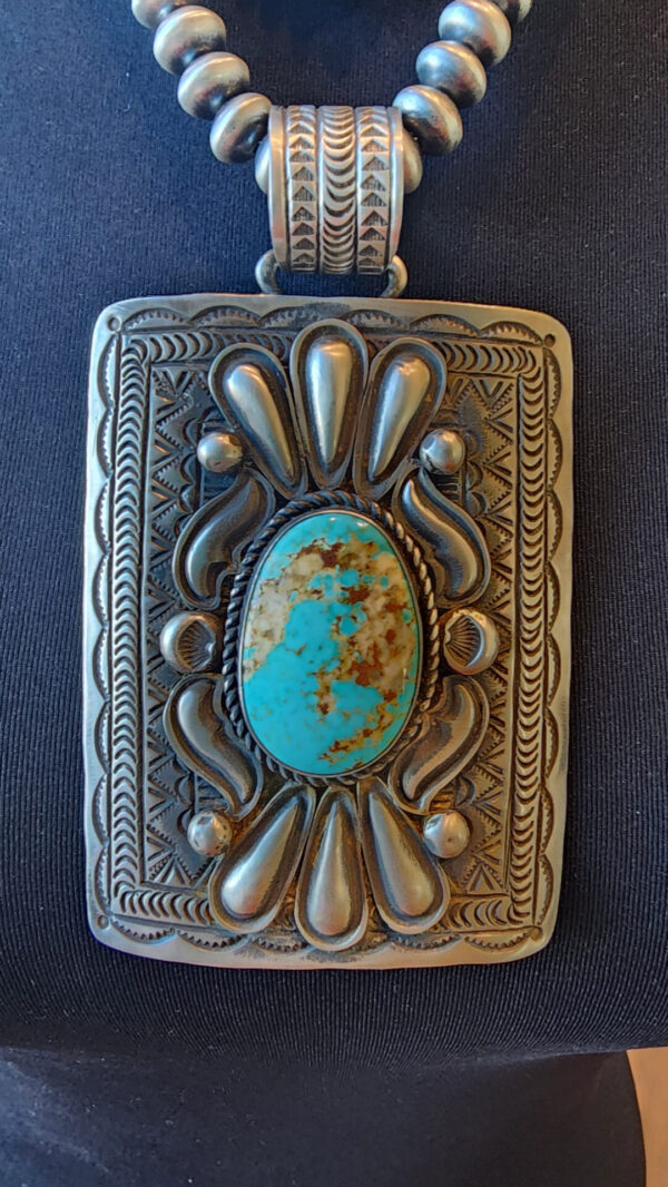 20260205_161925 Alex Sanchez Shield Pendant with Royston Turquoise