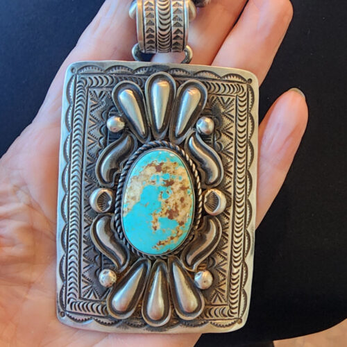 20260205_162000 Alex Sanchez Shield Pendant with Royston Turquoise