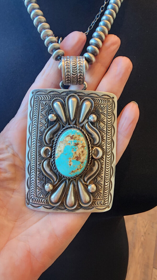 20260205_162000 Alex Sanchez Shield Pendant with Royston Turquoise