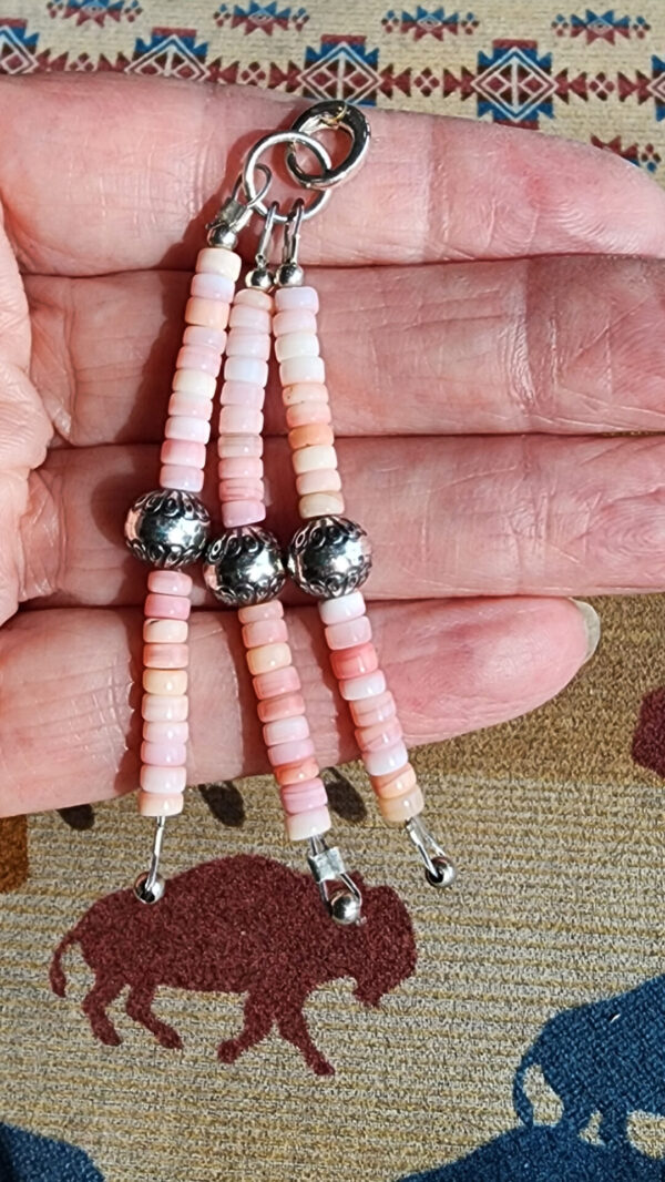 20260209_111021 Pink Conch Charm Pendant on Handmade Sterling Silver Paperclip Chain