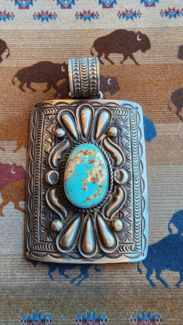 20260210_171408 Alex Sanchez Shield Pendant with Royston Turquoise