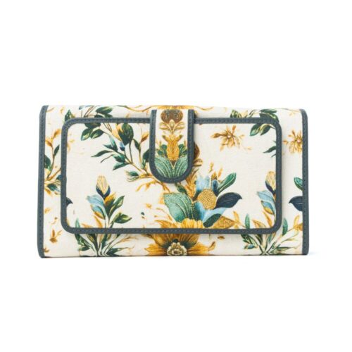 Amber Grove Woven Wallet in Teal Bloom